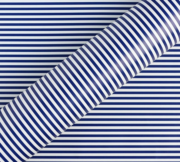 Slimline Stripe Gift Wrap - Navy On White