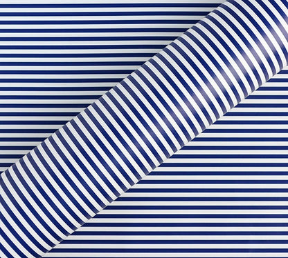 Slimline Stripe Gift Wrap - Navy On White