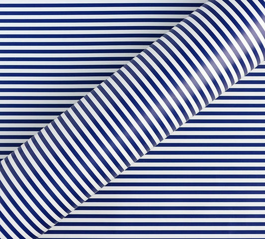Slimline Stripe Gift Wrap - Navy On White