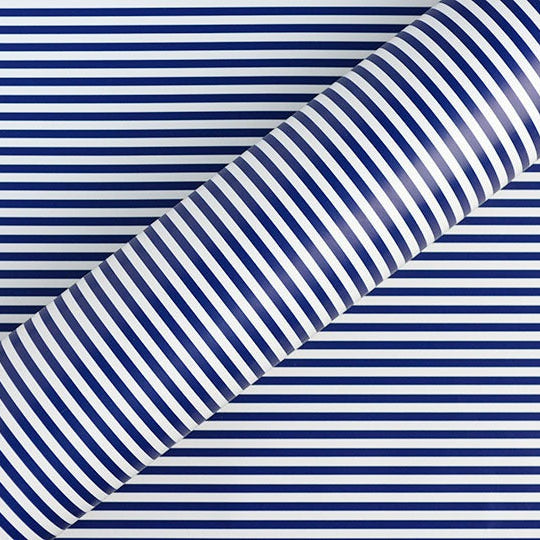 Slimline Stripe Gift Wrap - Navy On White