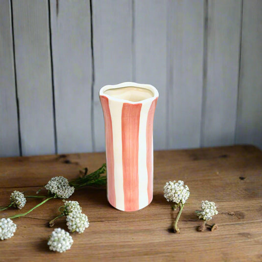 Small Striped Vase - Pink