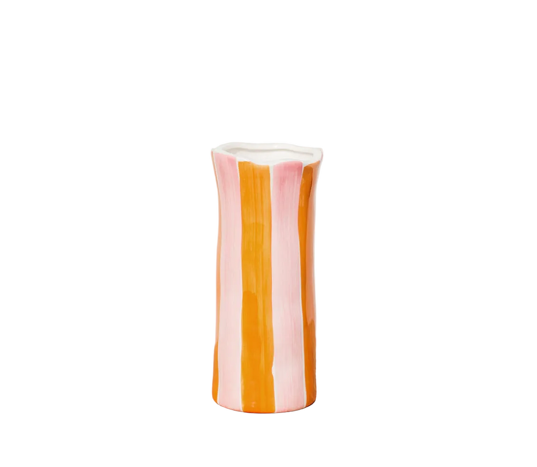 Small Striped Vase - Pink &amp; Orange
