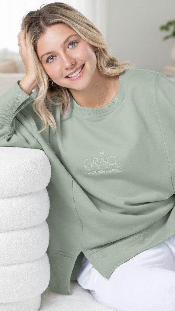 Vintage Grace Sweater - Soft Sage