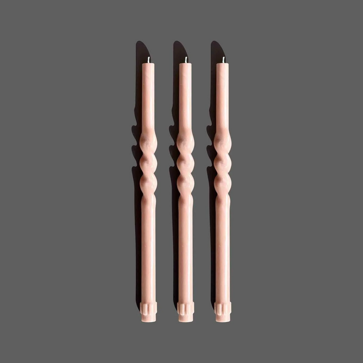 Spiral Candle Set - Clay