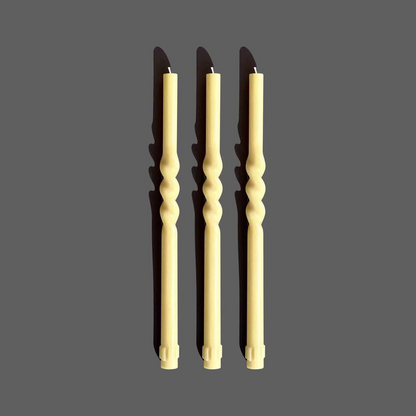 Spiral Candle Set - Pale Yellow