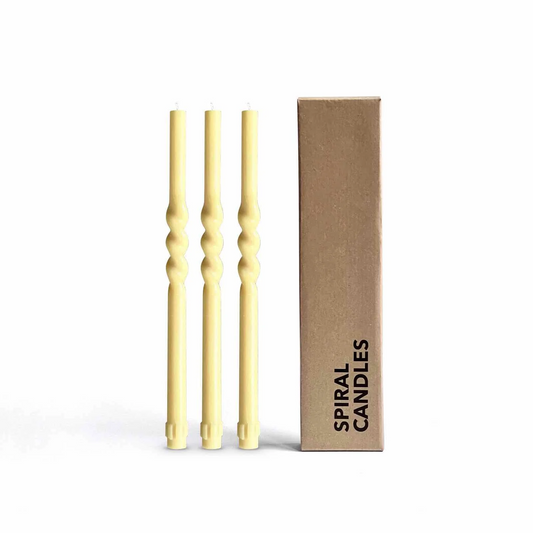 Spiral Candle Set - Pale Yellow