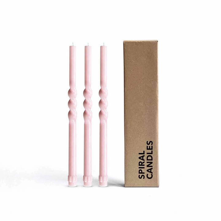 Spiral Candle Set - Pastel Pink