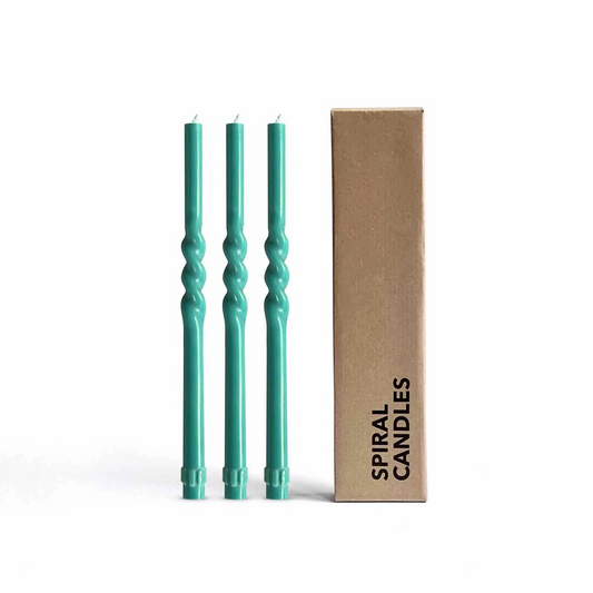Spiral Candle Set - Turquoise