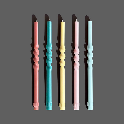 Spiral Candle Set - Turquoise