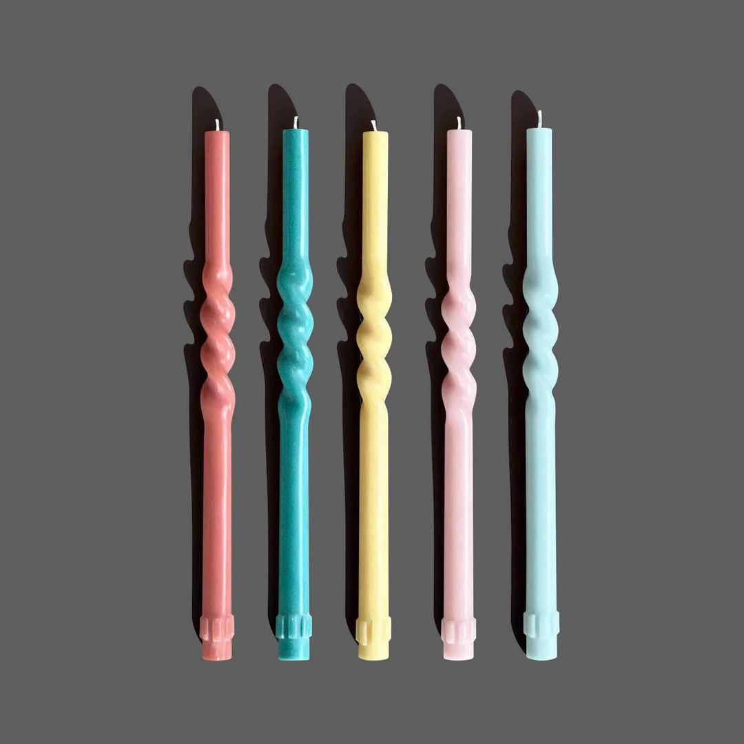 Spiral Candle Set - Pastel Pink