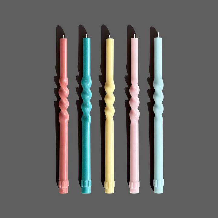 Spiral Candle Set - Pastel Pink