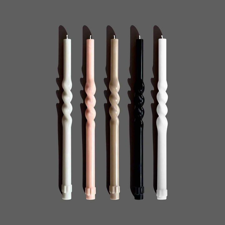 Spiral Candle Set - Pale Yellow