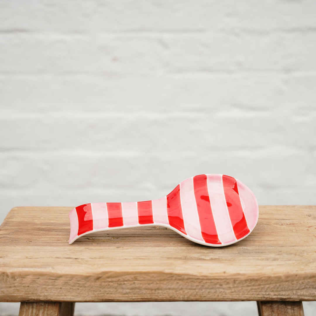 Spoon Rest - Pink &amp; Red Stripe