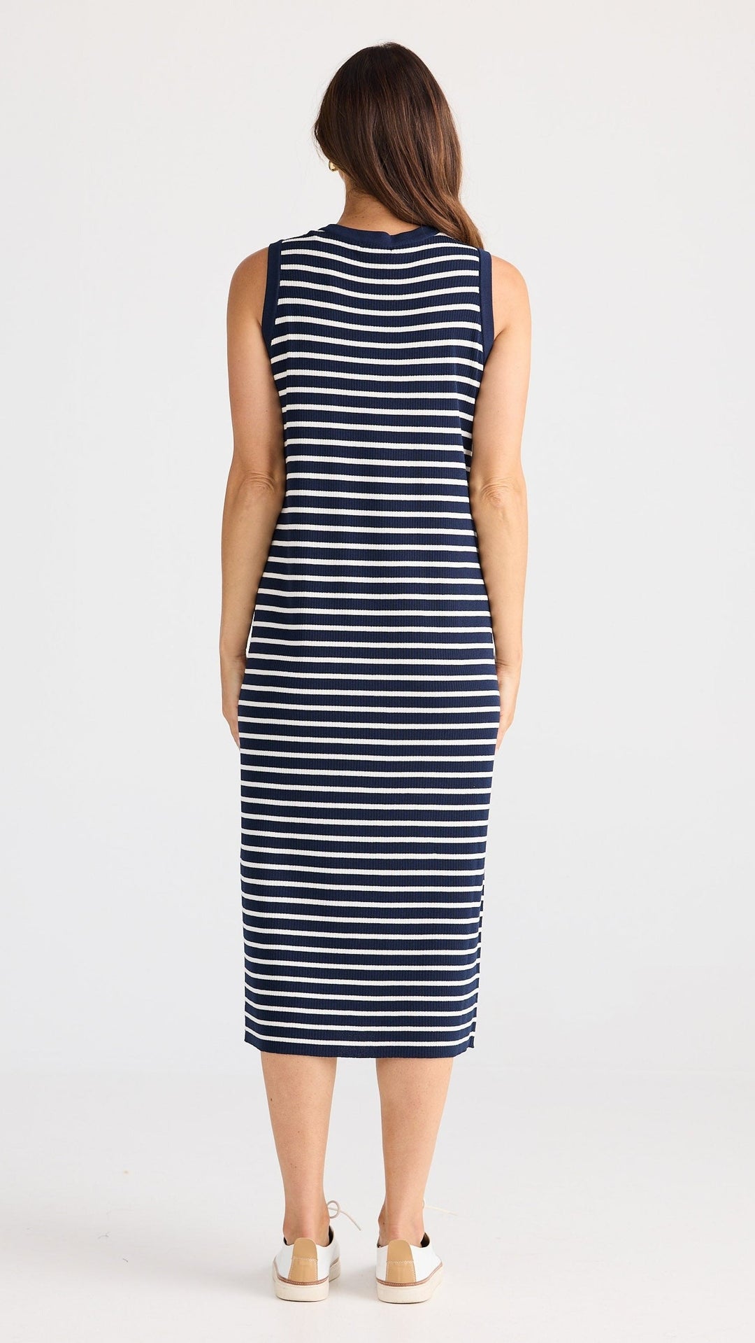 Squad Dress - Navy with White Stripe
