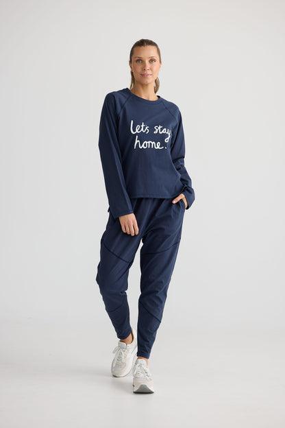 Stay Home Top - Navy