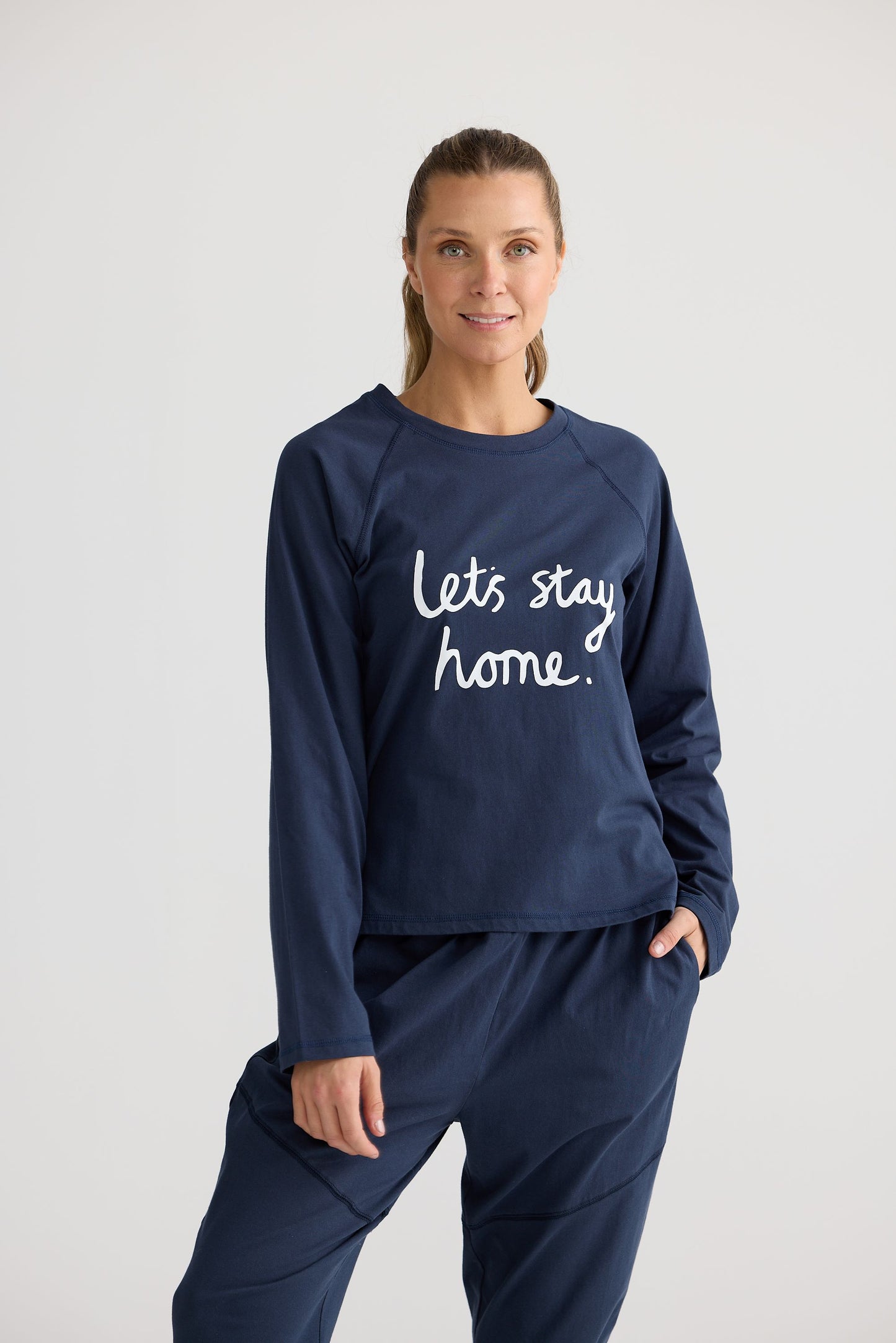 Stay Home Top - Navy