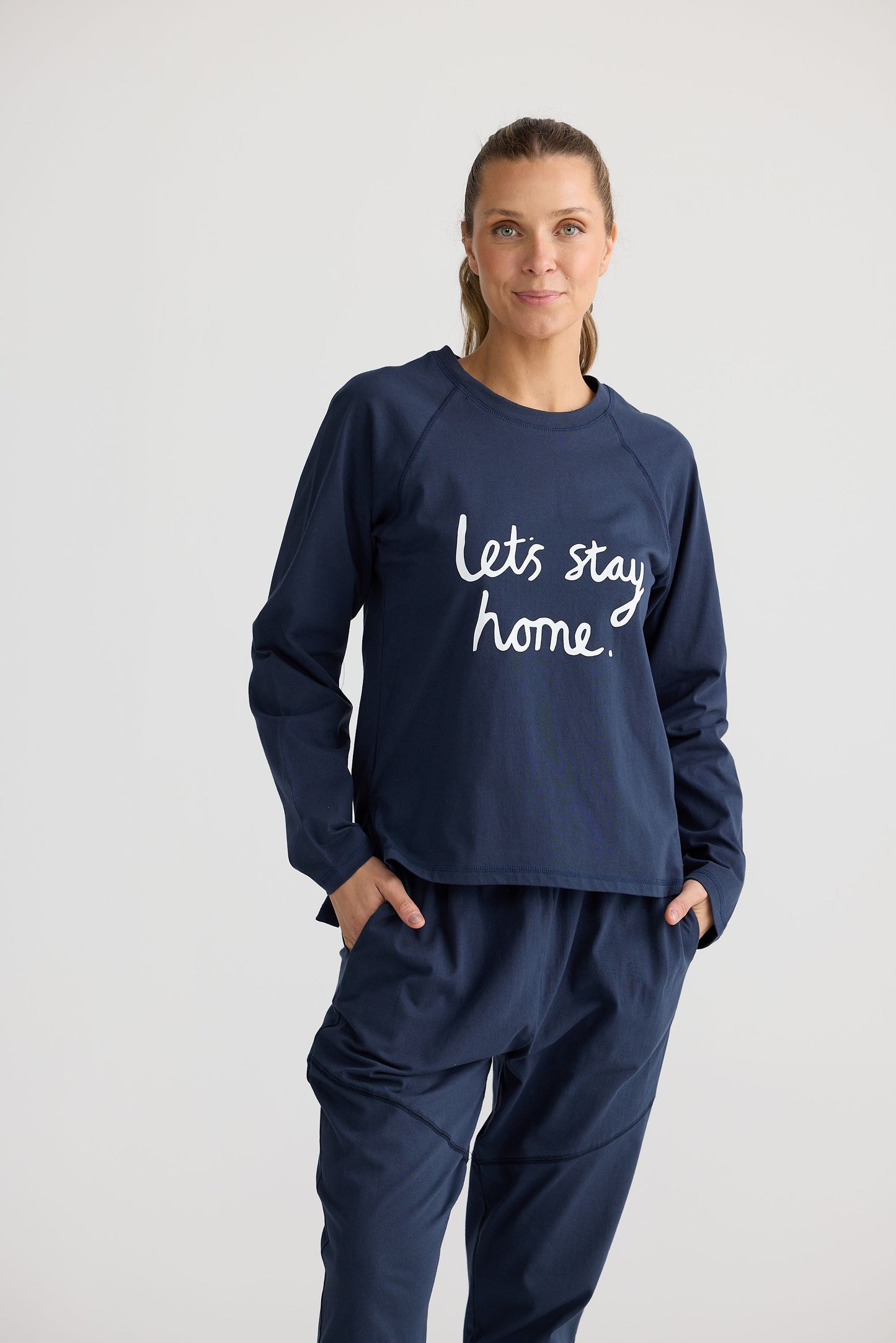 Stay Home Top - Navy