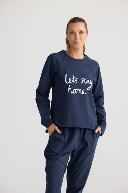 Stay Home Top - Navy