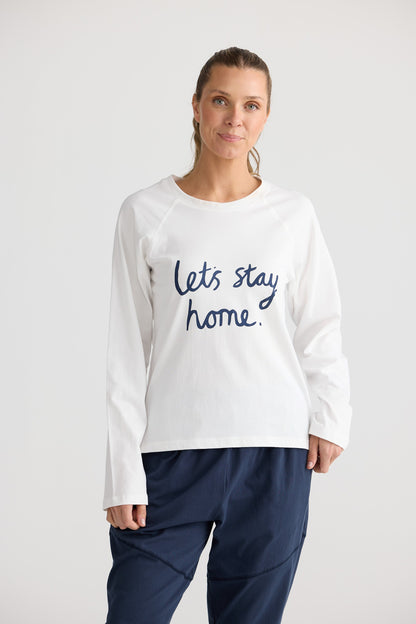 Stay Home Top - White