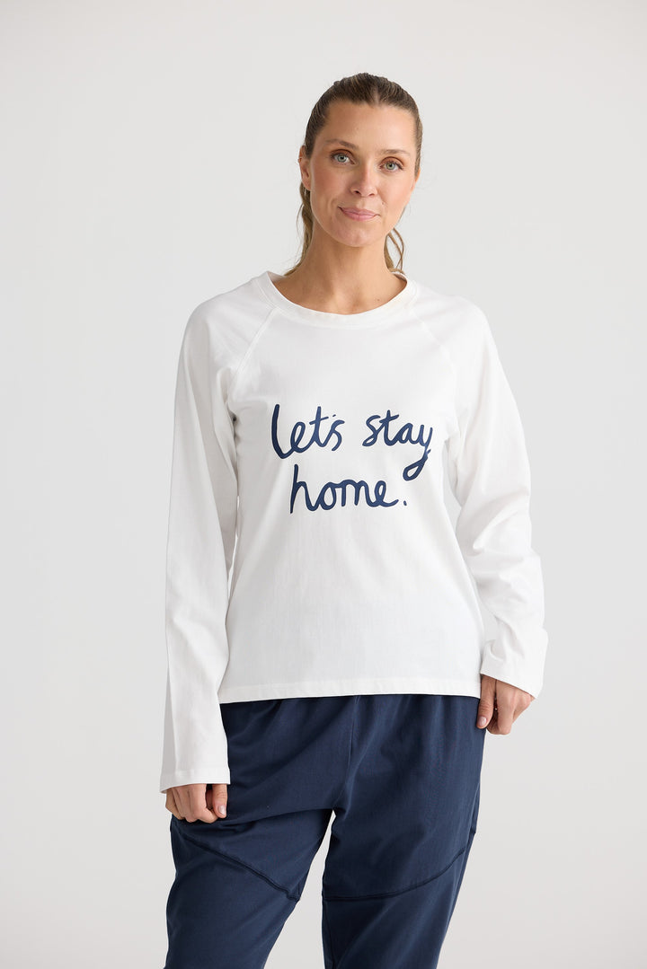 Stay Home Top - White