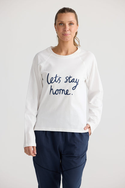 Stay Home Top - White