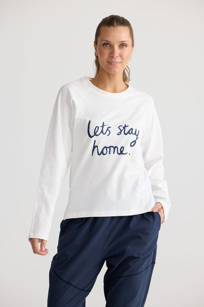 Stay Home Top - White