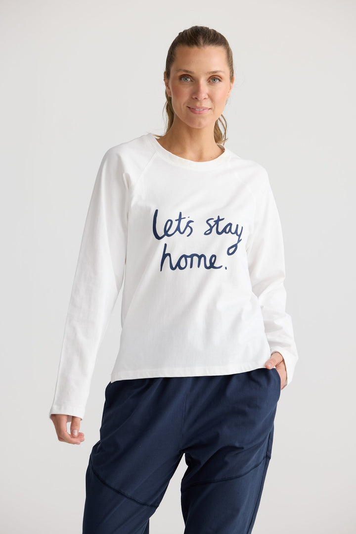 Stay Home Top - White