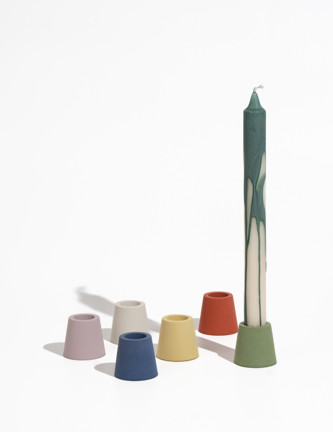 Stump Candle Holder - Blue