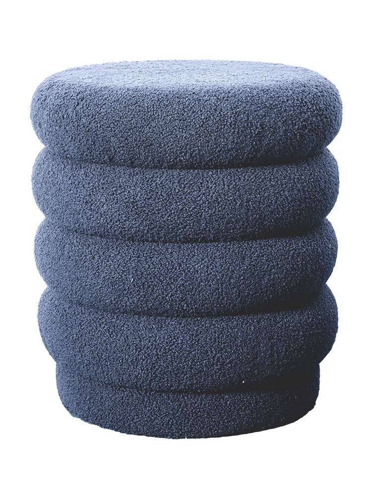 Lucia Round Boucle Stool - Blue