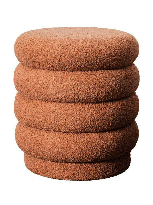 Lucia Round Boucle Stool - Coffee