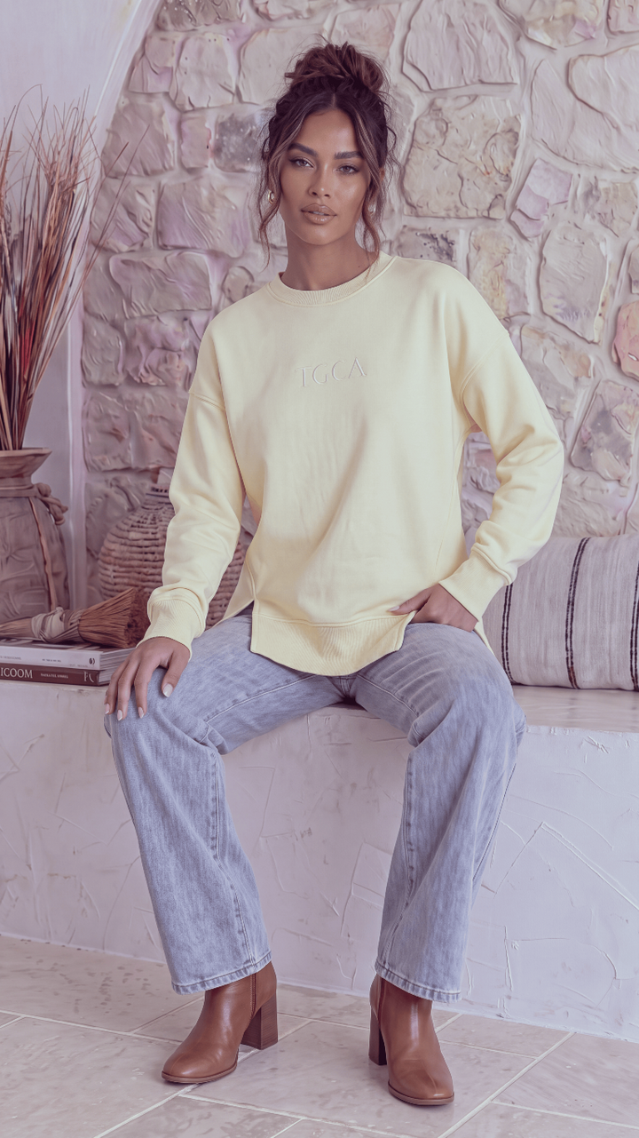 TGCA Vintage Grace Sweater - Butter Yellow