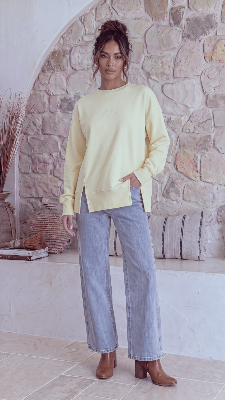 TGCA Vintage Grace Sweater - Butter Yellow