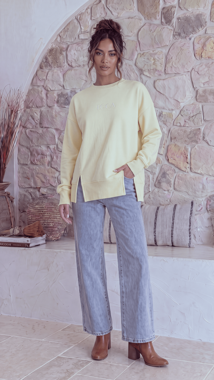 TGCA Vintage Grace Sweater - Butter Yellow