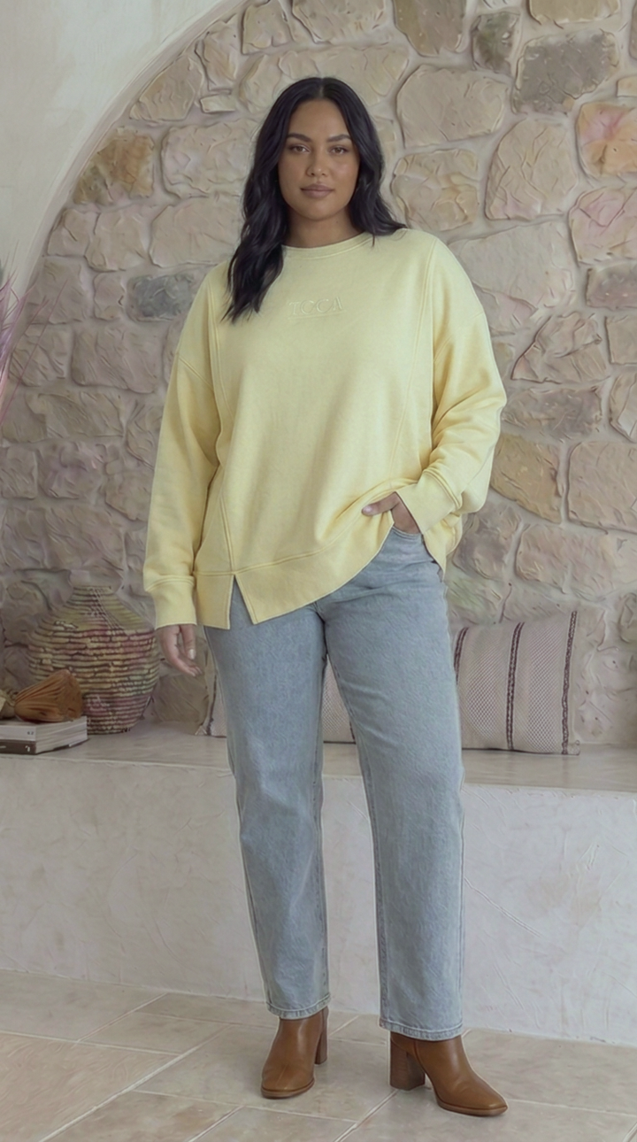 TGCA Vintage Grace Sweater - Butter Yellow
