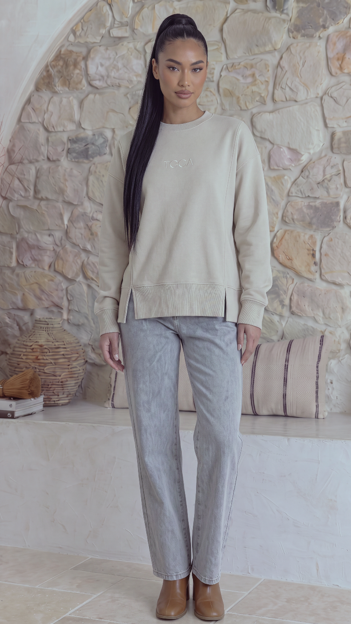 TGCA Vintage Grace Sweater - Creamy Oatmeal