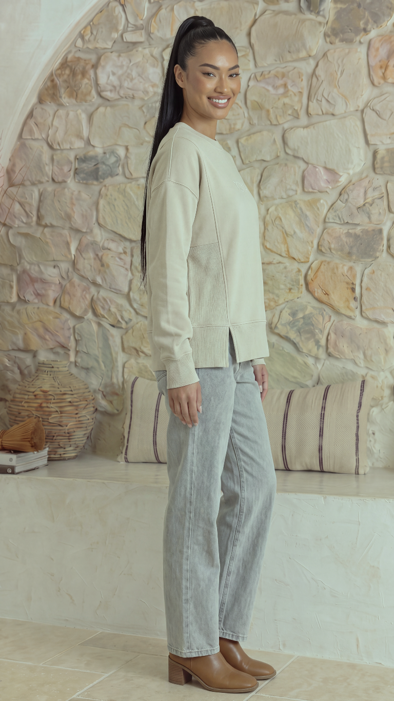 TGCA Vintage Grace Sweater - Creamy Oatmeal