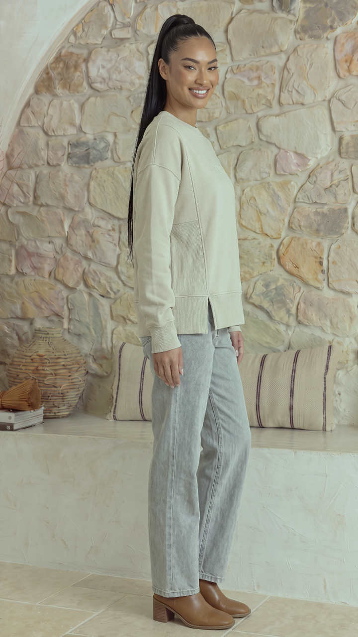 TGCA Vintage Grace Sweater - Creamy Oatmeal