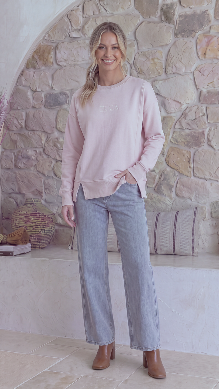 TGCA Vintage Grace Sweater - Soft Dusty Pink