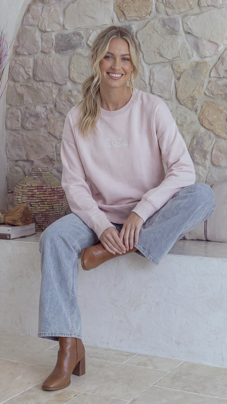 TGCA Vintage Grace Sweater - Soft Dusty Pink