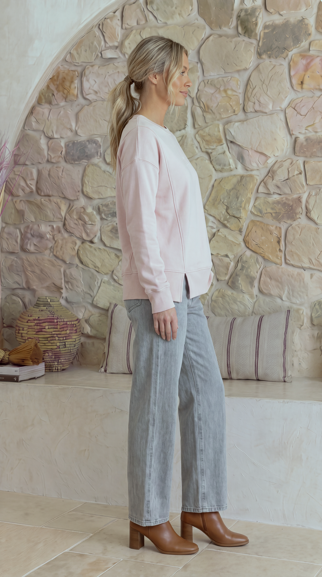 TGCA Vintage Grace Sweater - Soft Dusty Pink