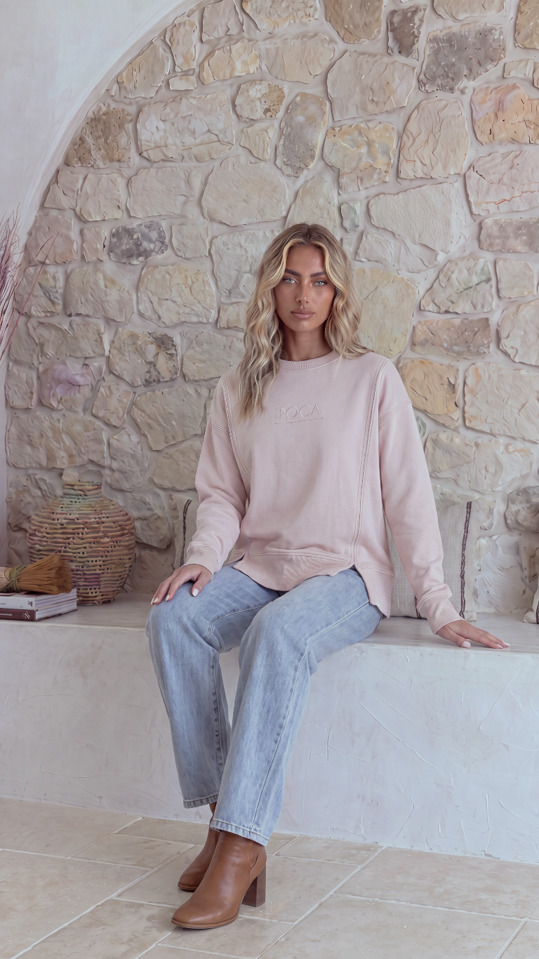 TGCA Vintage Grace Sweater - Soft Dusty Pink