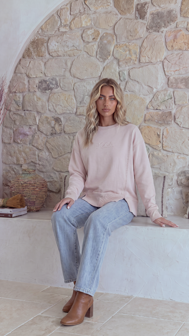 TGCA Vintage Grace Sweater - Soft Dusty Pink