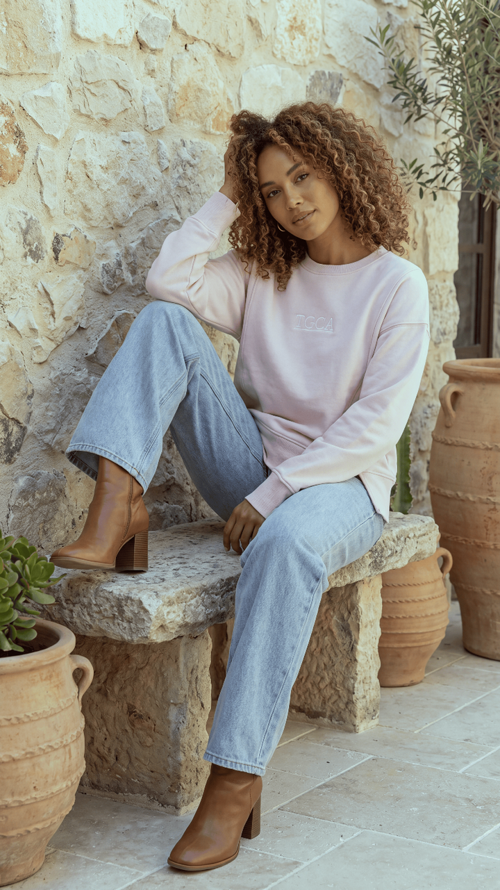 TGCA Vintage Grace Sweater - Soft Dusty Pink