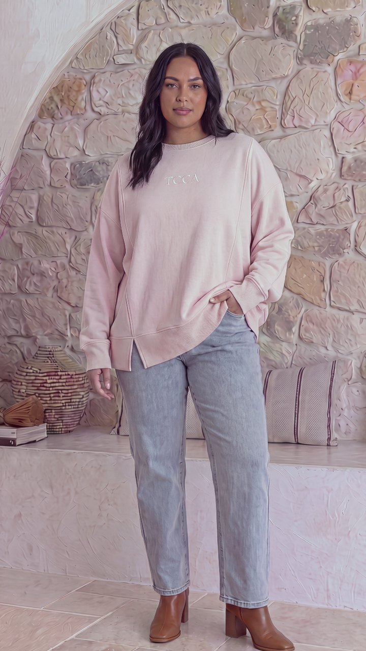 TGCA Vintage Grace Sweater - Soft Dusty Pink