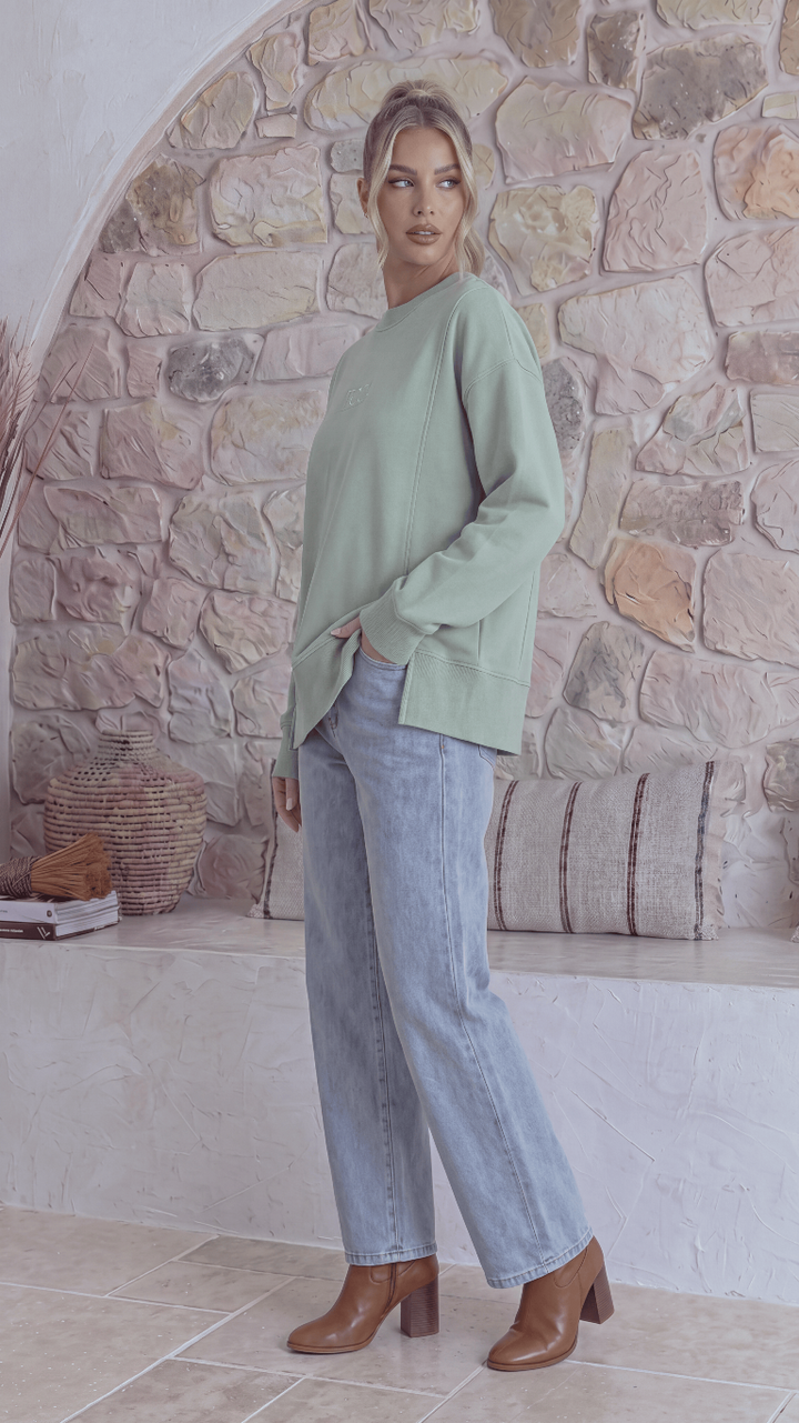 TGCA Vintage Grace Sweater - Soft Sage