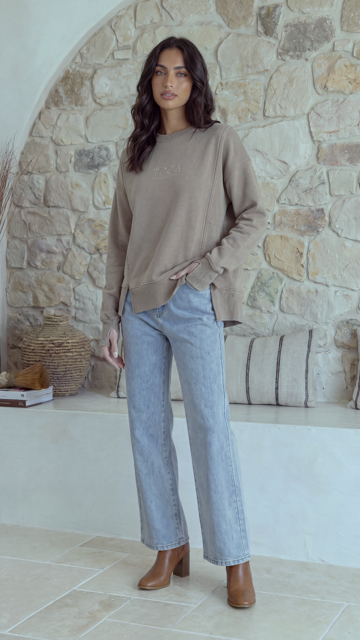 TGCA Vintage Grace Sweater - Urban Taupe
