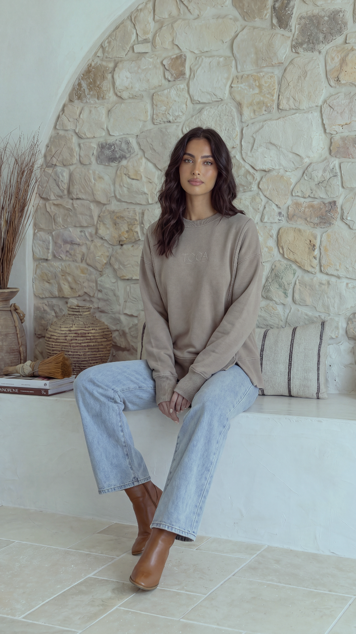 TGCA Vintage Grace Sweater - Urban Taupe