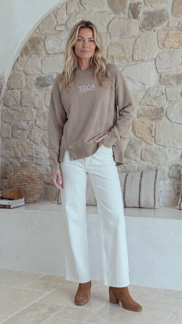 TGCA Vintage Grace Sweater - Urban Taupe