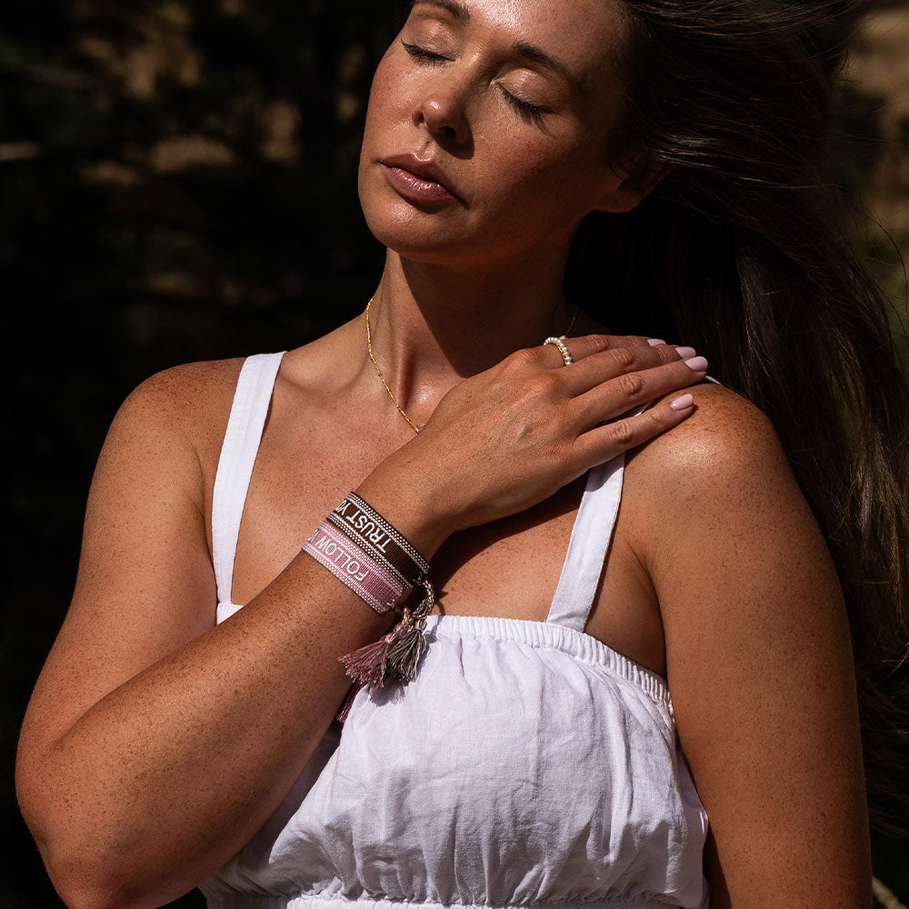 "TRUST YOUR VIBES" Woven Mantra Band