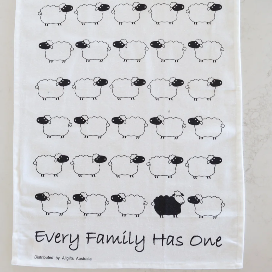 Tea Towel - 'Every Family Has One' Black Sheep